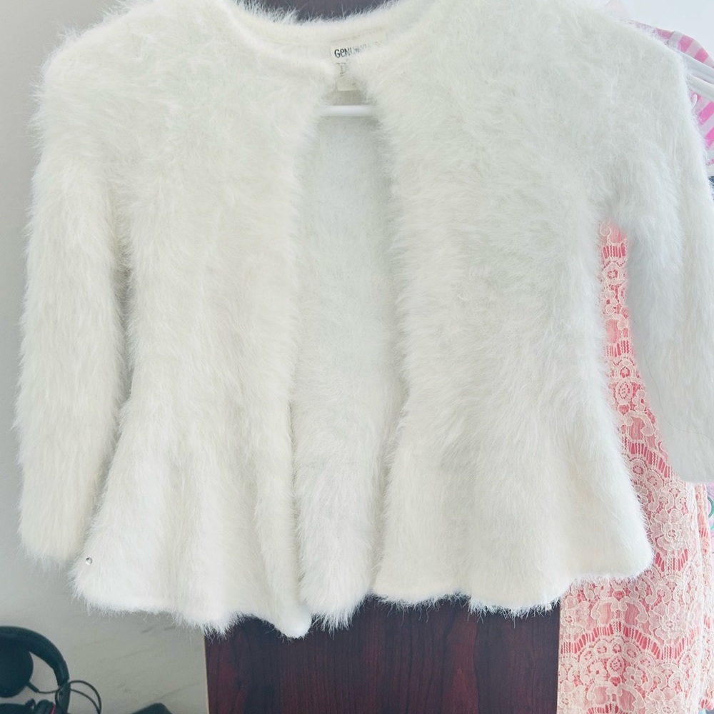 White Fuzzy Cardigan